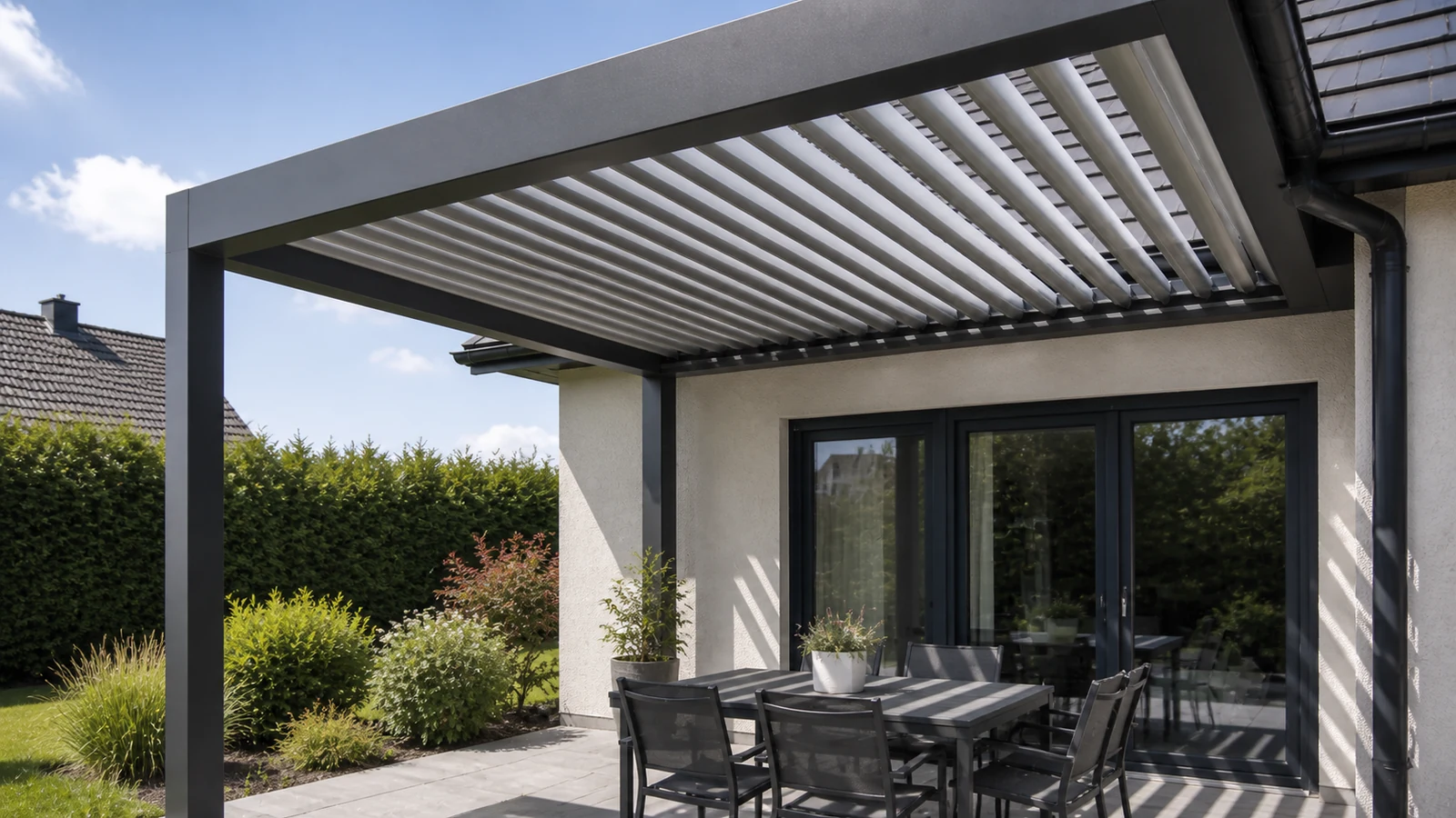 Featured image for “Bioklimatická pergola s lamelami: ako funguje a komu sa oplatí”