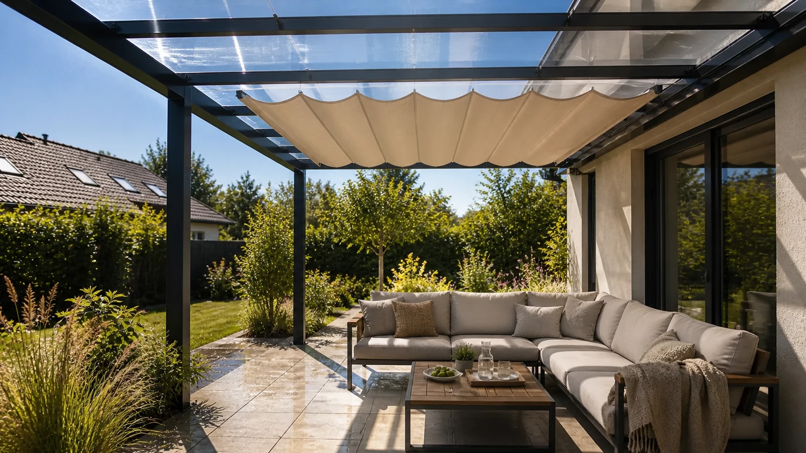 Featured image for “Teplo pod polykarbonátovou strechou: prečo sa pergola prehrieva a ako to vyriešiť”