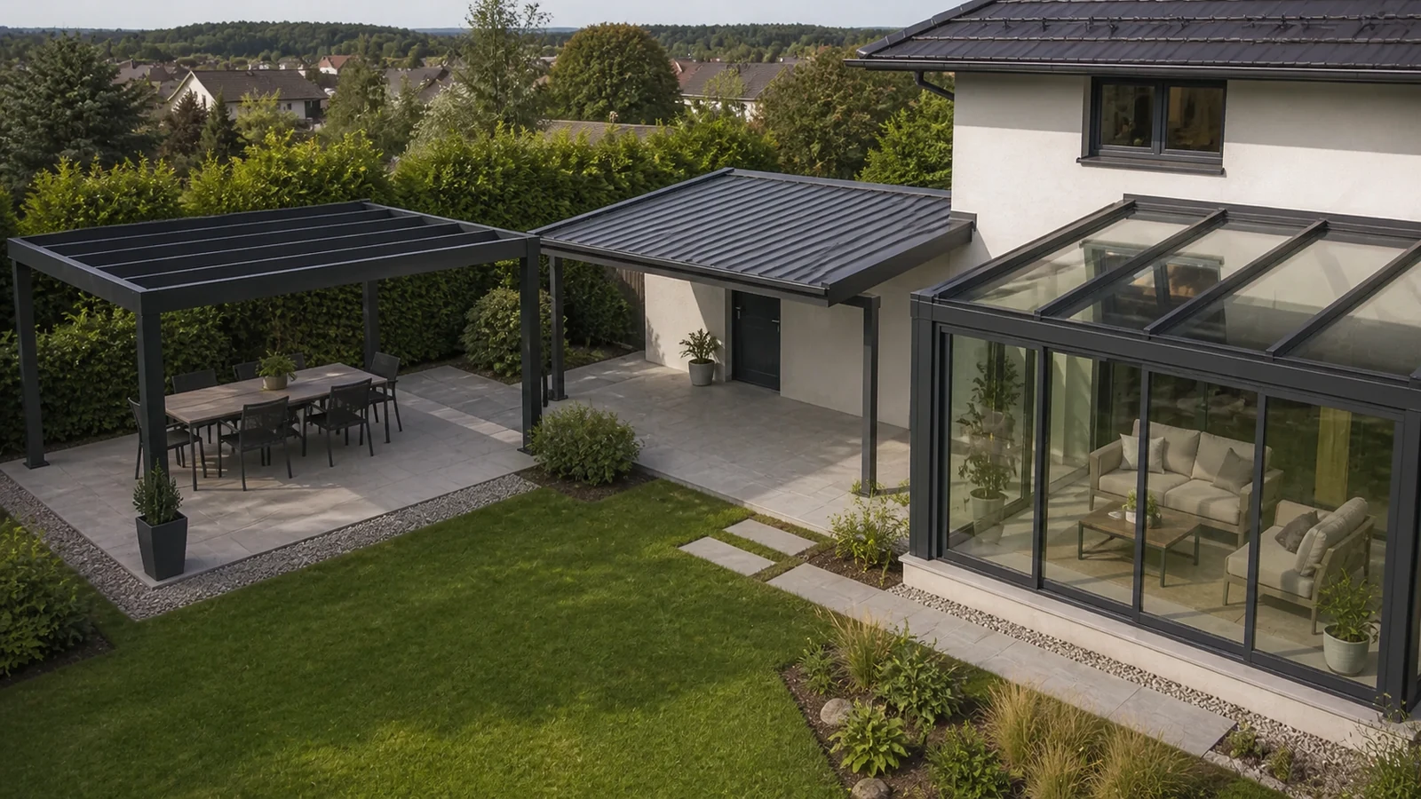 Featured image for “Zastrešenie terasy: pergola, prístrešok alebo zimná záhrada”